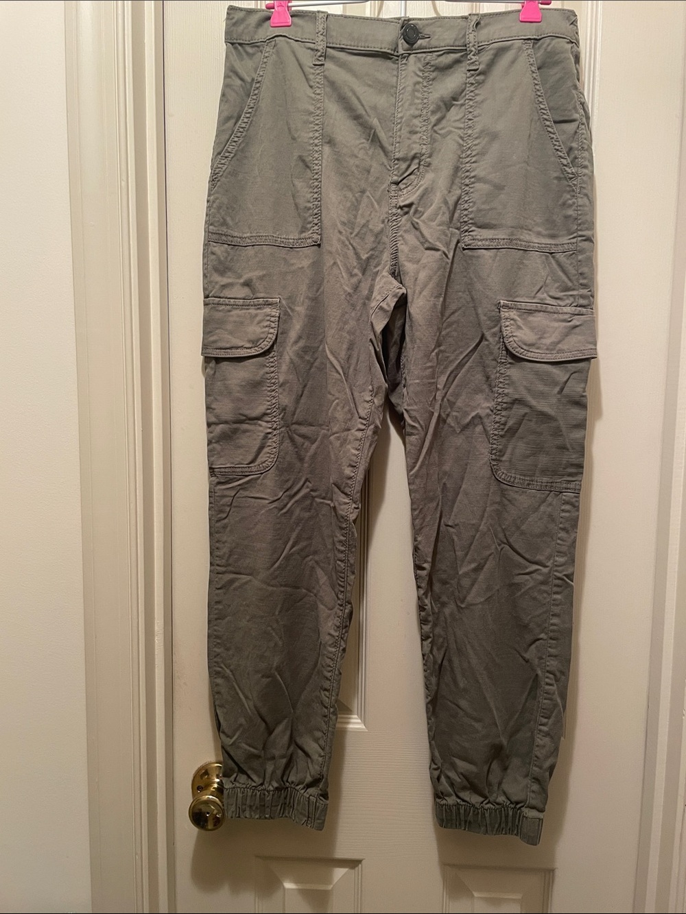 Olive Green Cargo Jogger Pants